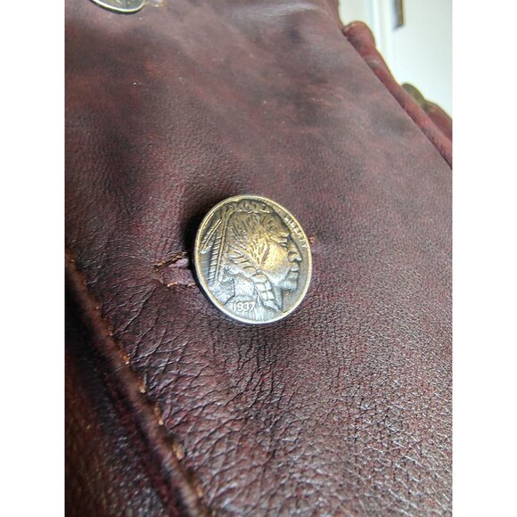 Tribe America Size 8 Geronimo Cognac Leather Jacket Cinched Back, Zip, Steampunk - Picture 6 of 10